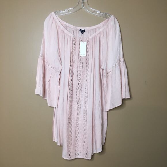 Splendid Long Lines Off Shoulder Pale Pink Dress M - Picture 2 of 10